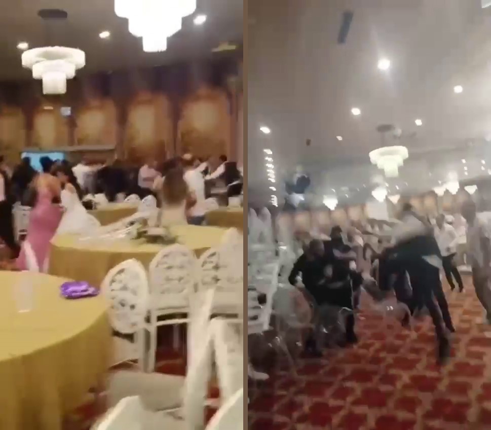 Düğünde kavga çıktı, tekmeler havada uçtu!