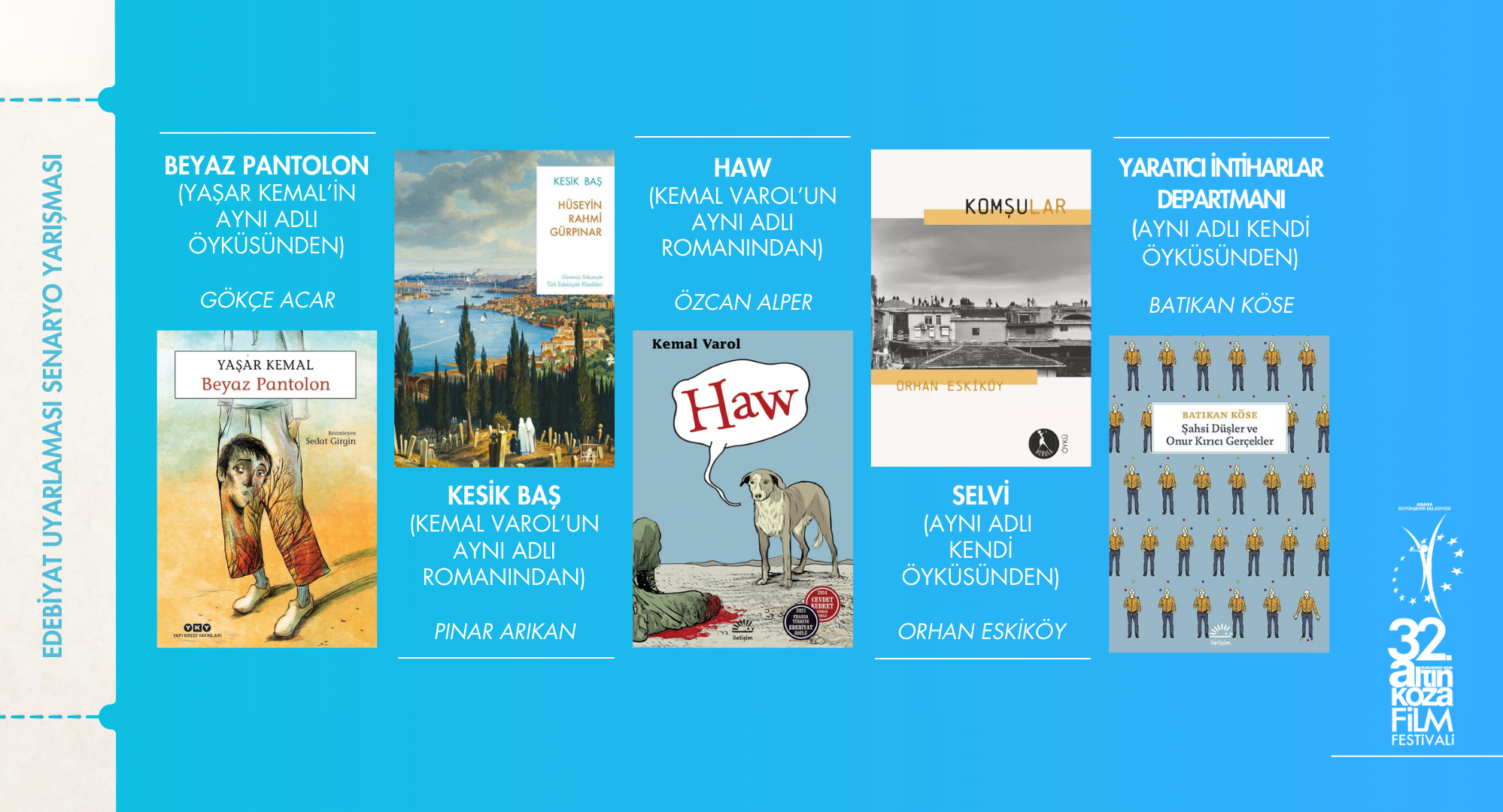 Adana Altın Koza’nın edebiyat uyarlaması senaryo finalistleri belli oldu