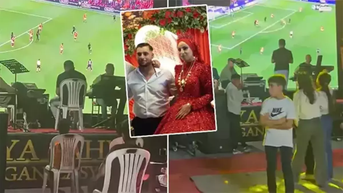 Adanalı damat, düğününde bir yandan oynadı bir yandan derbiyi izledi