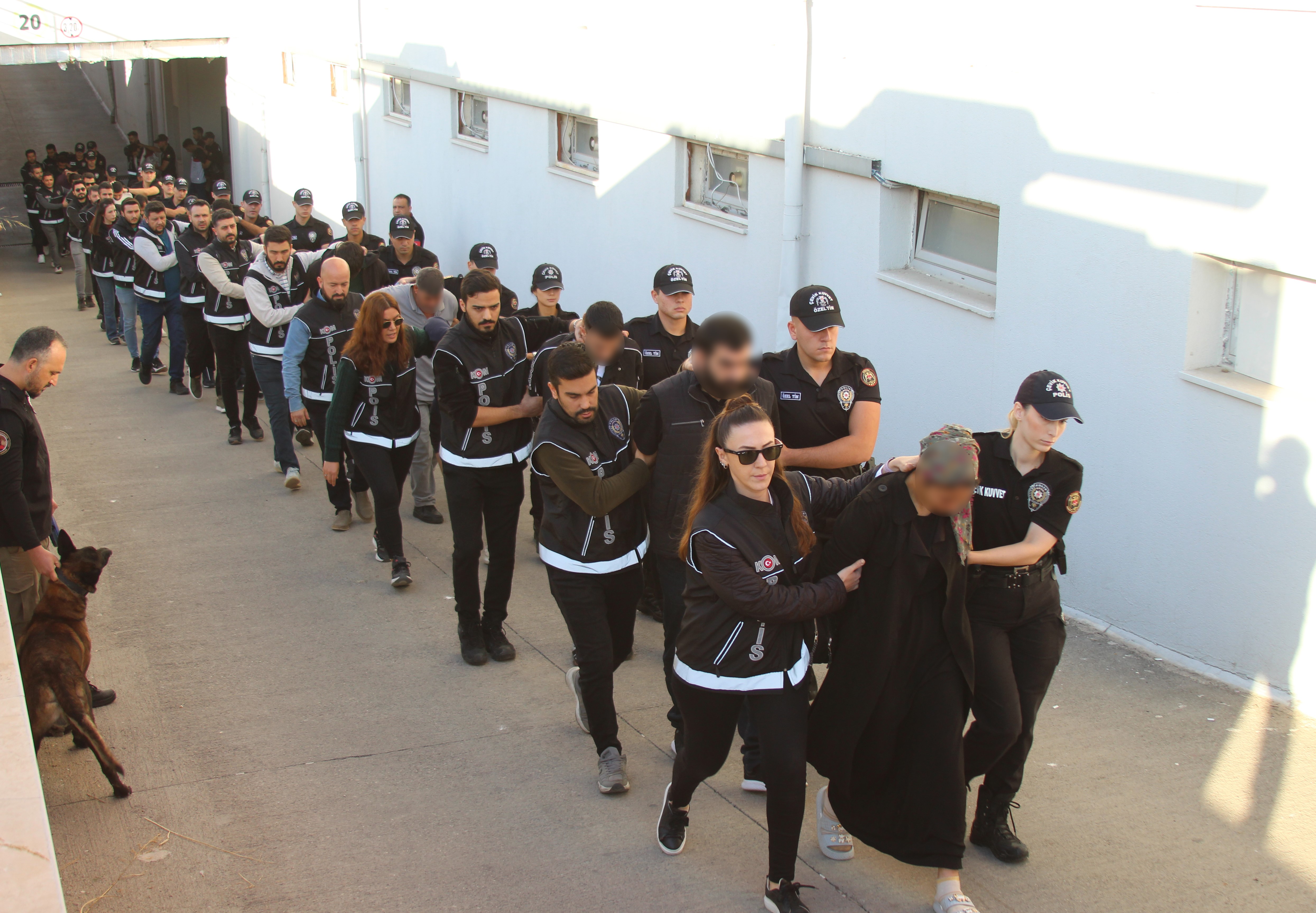 Helikopterlerin gözetiminde "Bayğaralar" çetesi adliyeye sevk edildi 