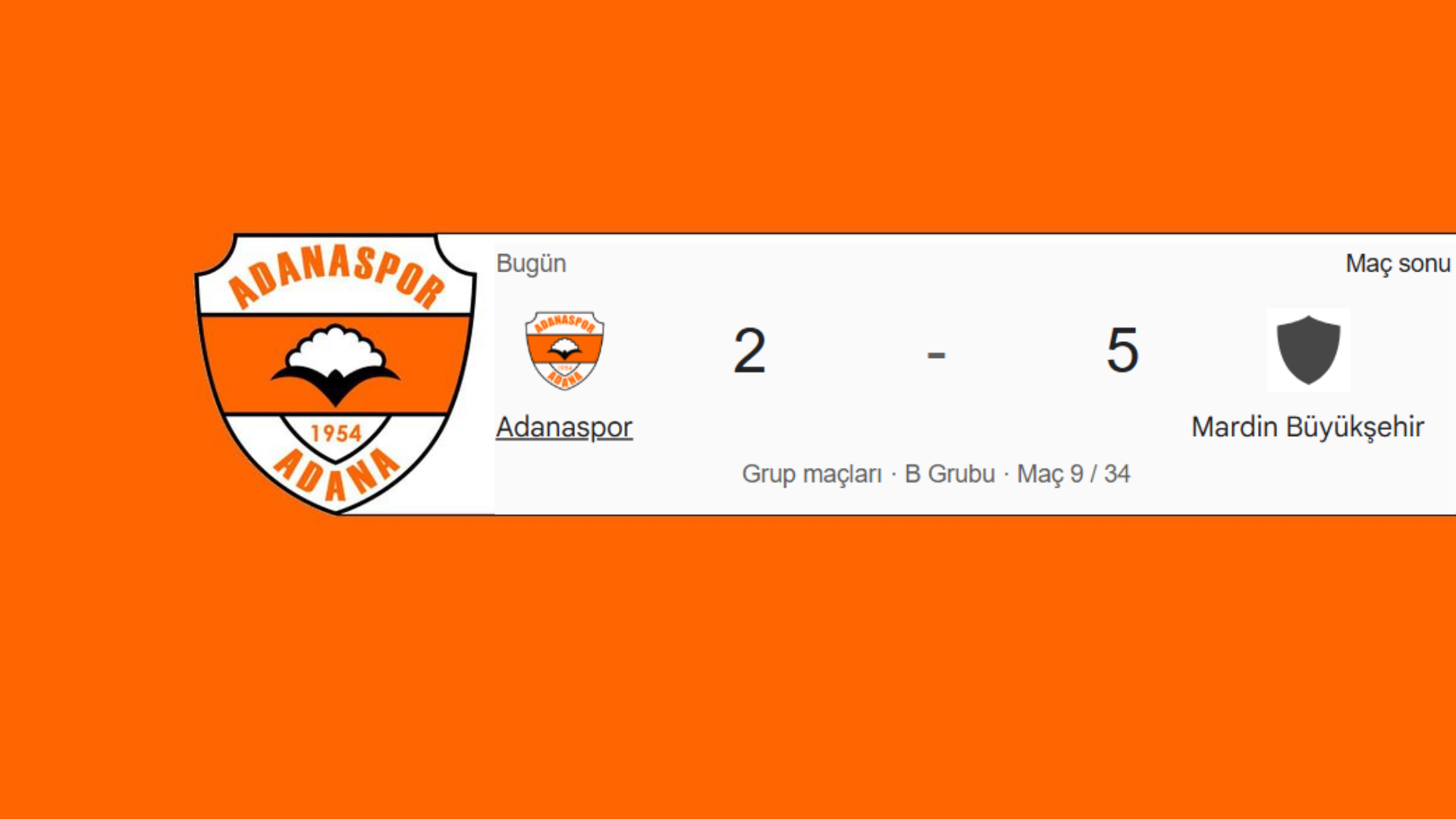 Adanaspor, gol gördü ama sonuç yine değişmedi...