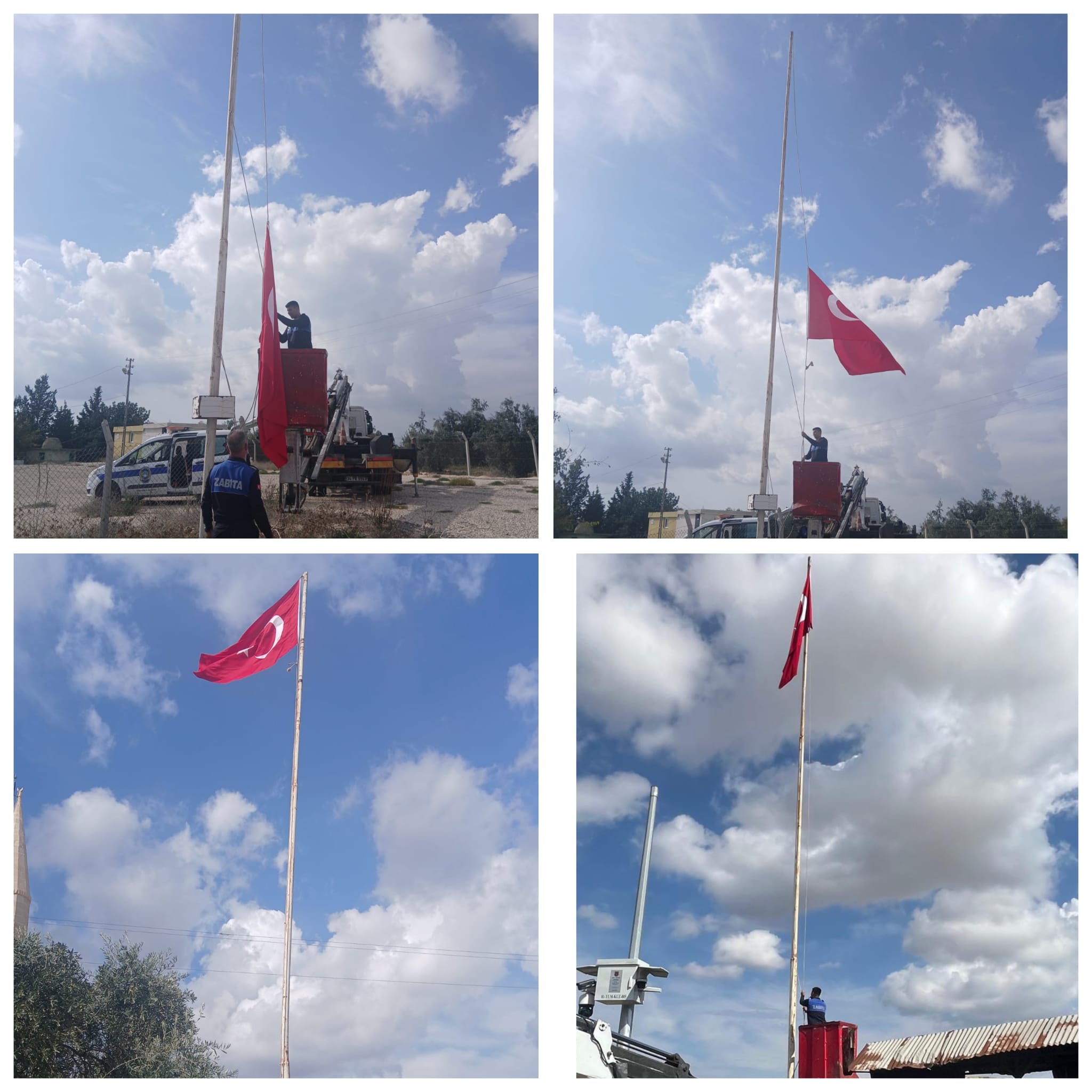 Yumurtalık Belediyesi, tüm mahallelerdeki bayrakları yeniledi