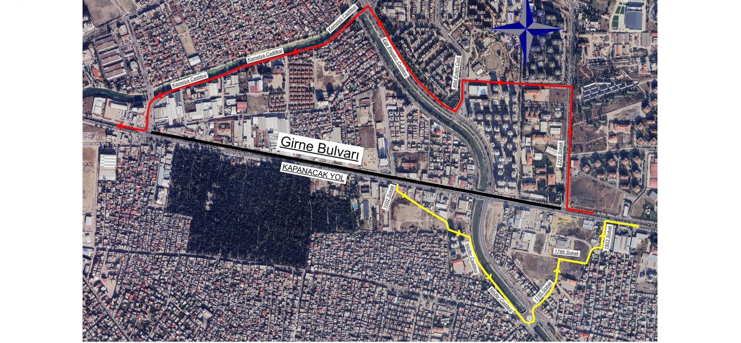 Ege Bagatur kavşak çalışması nedeniyle Girne Bulvarı, trafiğe kapatılıyor