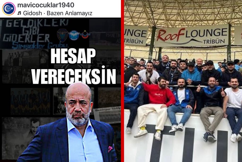 Adana Demirspor taraftarından eski başkan Murat Sancak’a ; “ Hesap vereceksin”