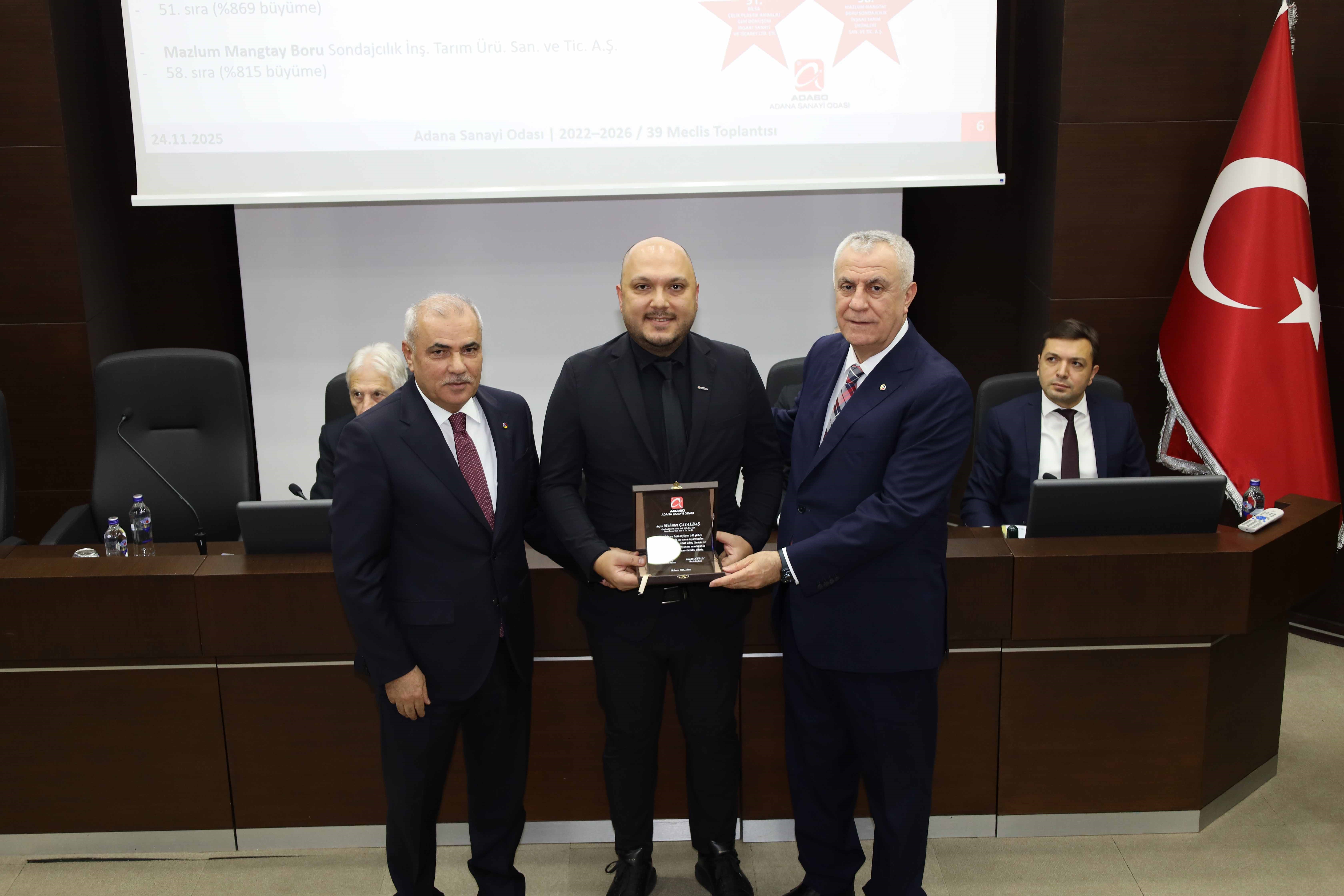 Adana Sanayi Odası'ndan sanayi kuruşlarına ödül