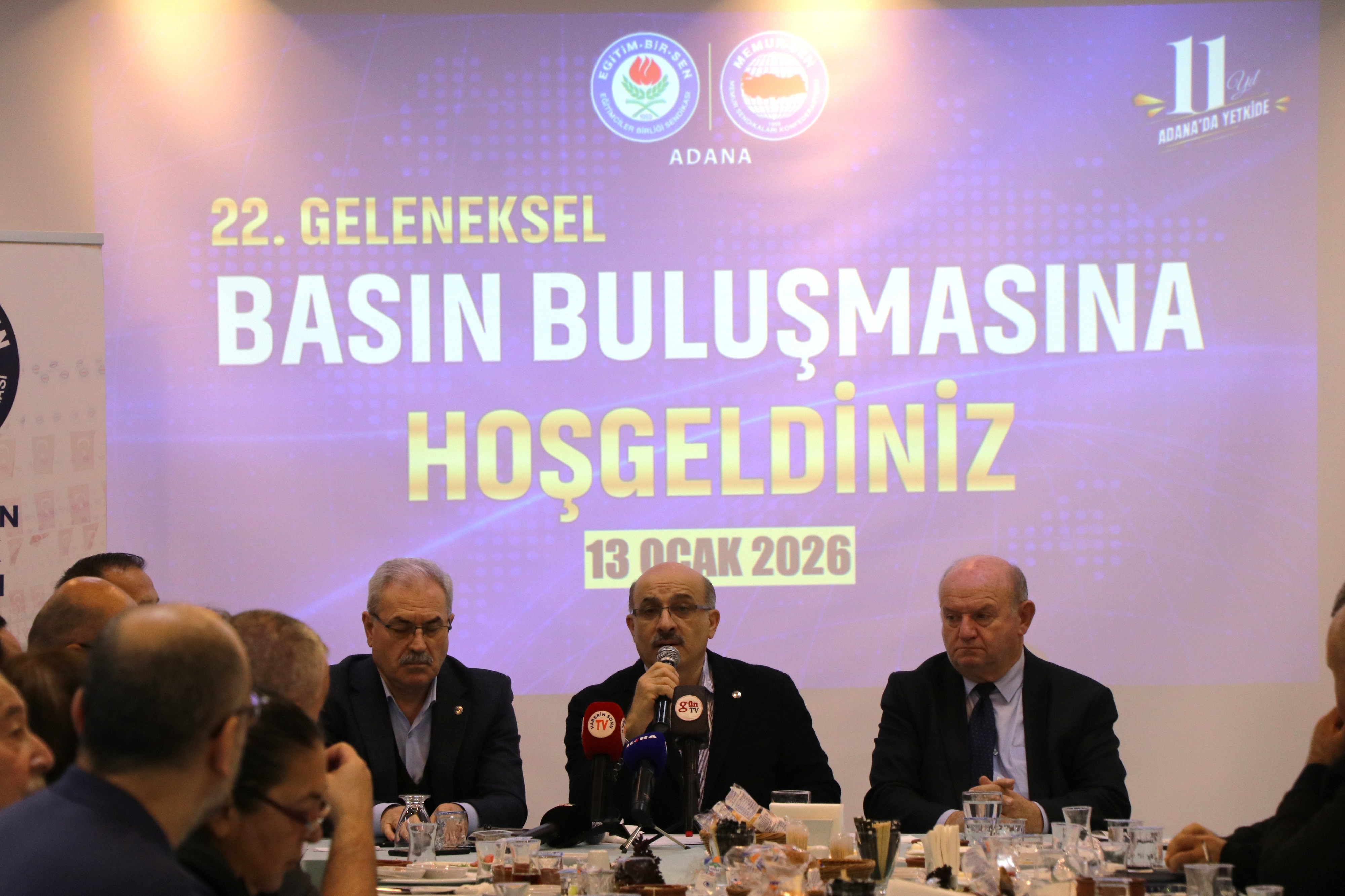 Eğitim-Bir-Sen Adana Şubesi 22. Geleneksel Basın Buluşması’nda gazetecilerle bir araya geldi