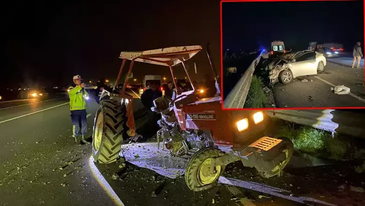 Ceyhan’da feci kaza: Traktör ikiye bölündü, 6 kişi yaralandı