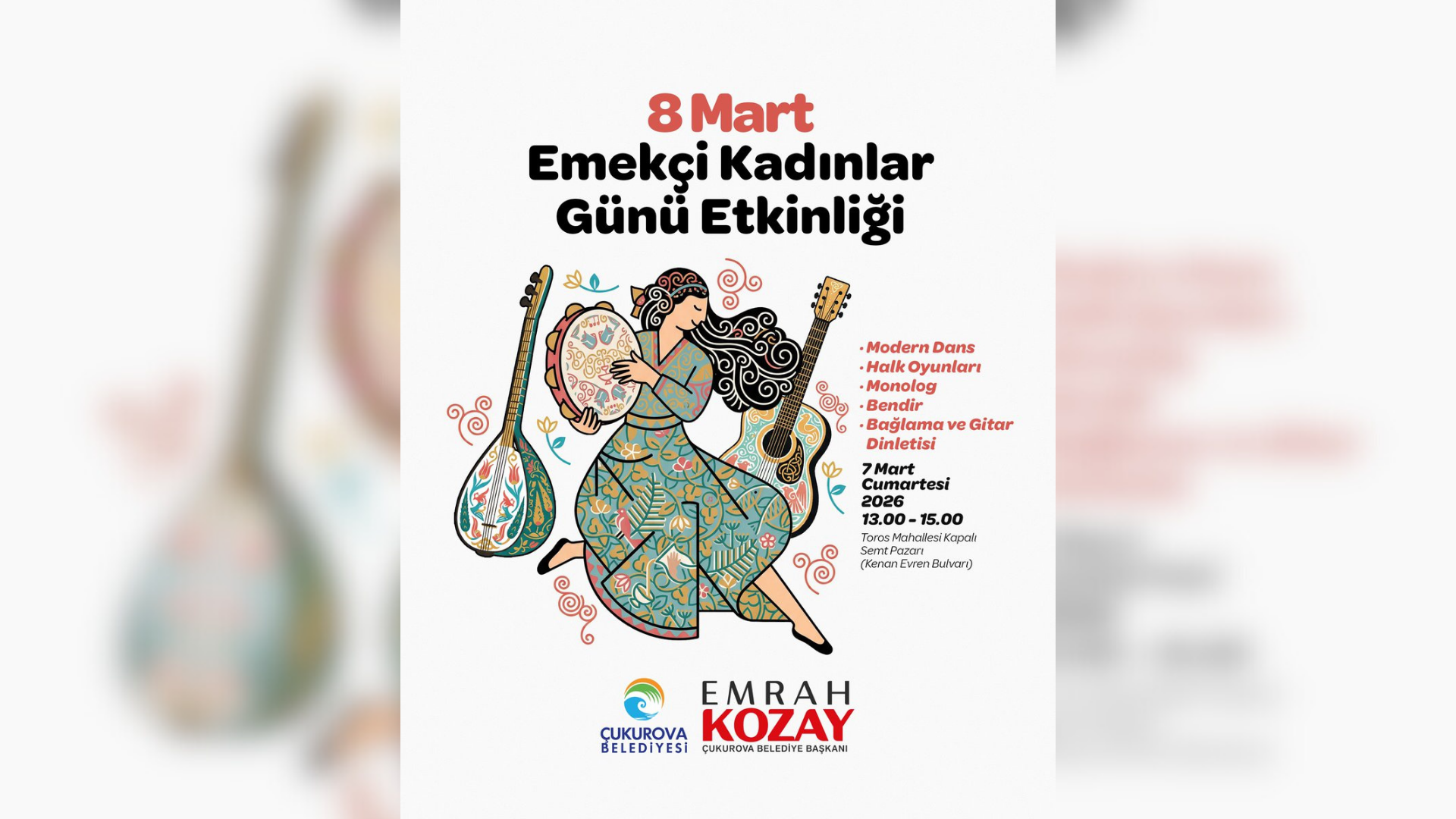 Çukurova Belediyesi’nden 8 Mart’a özel sanat etkinliği