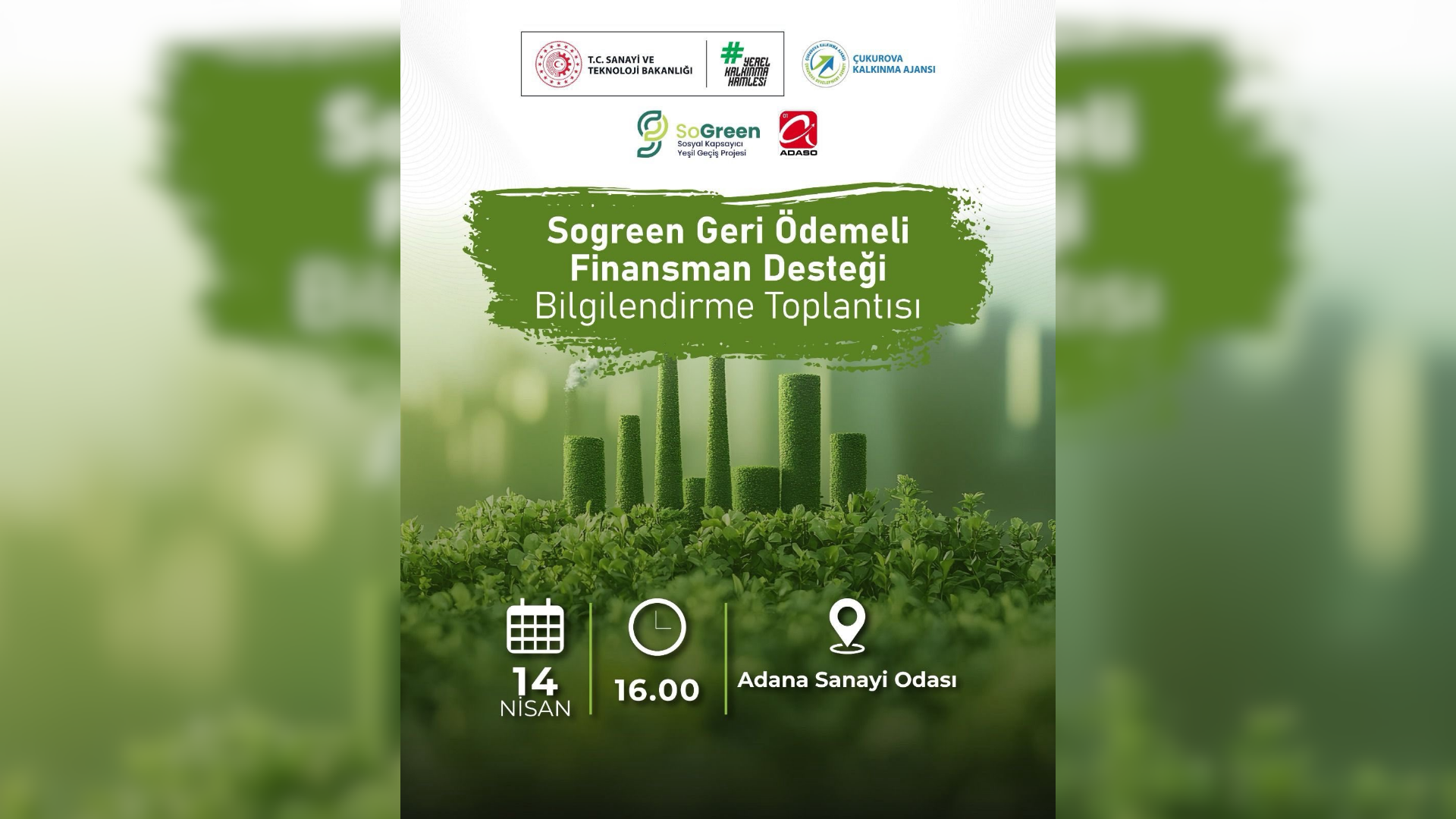 Adana’da KOBİ’ler için 6 milyon TL’ye kadar yeşil dönüşüm desteği