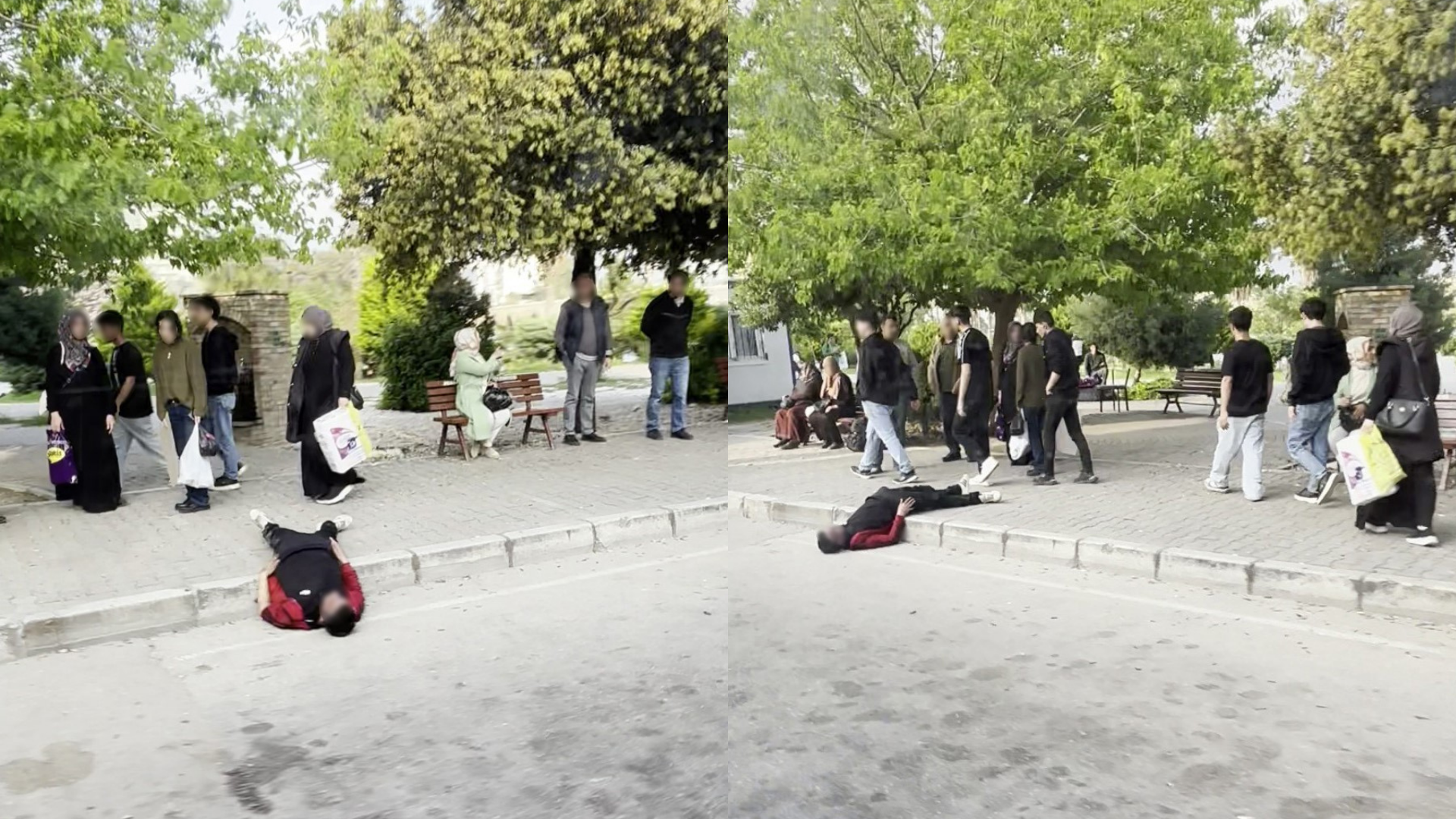 Uyuşturucu bağımlısı durak yanında uyuyakaldı