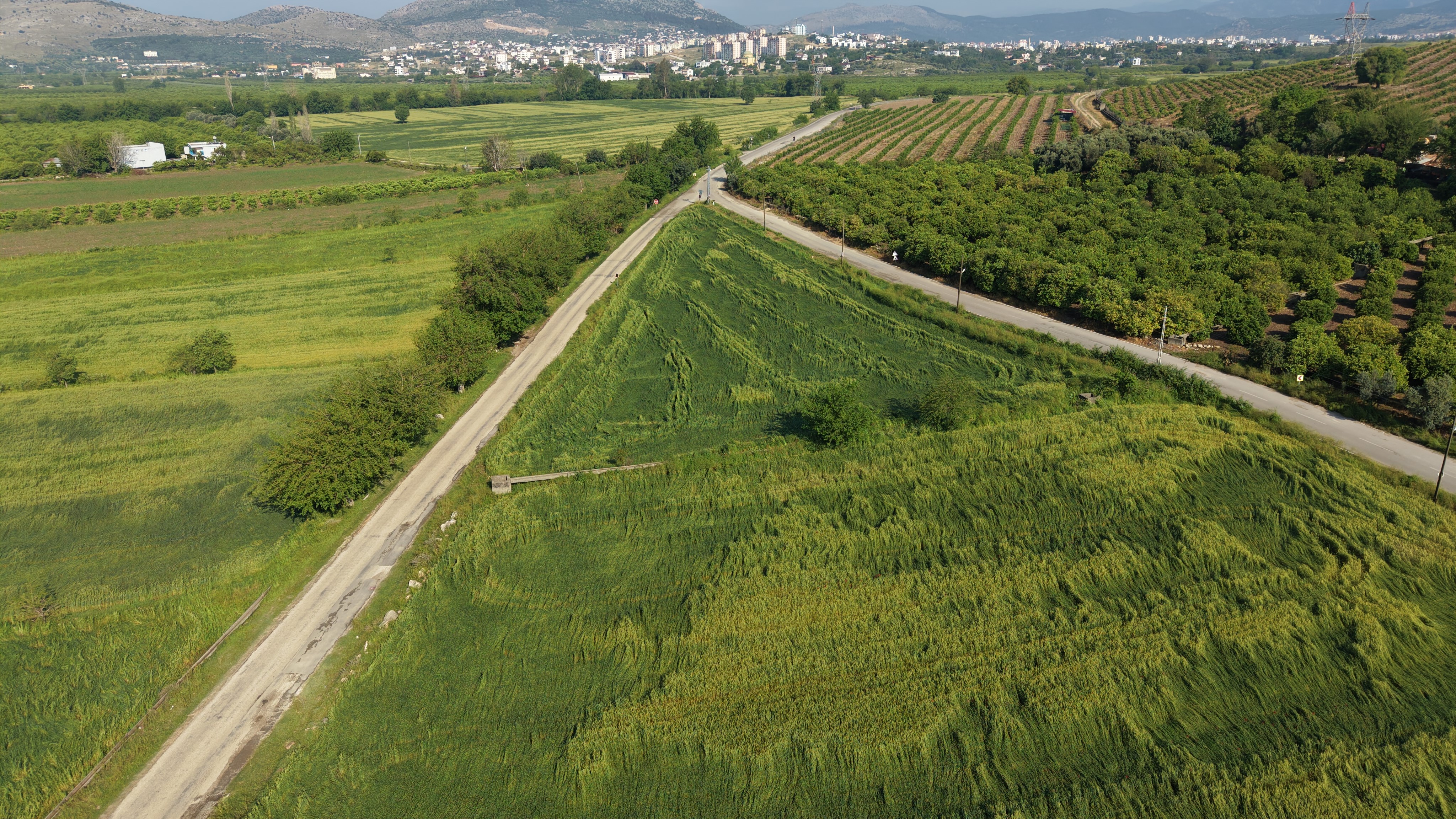 Kozan'da selin izleri havadan görüntülendi
