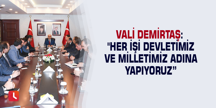 Vali Demirtaş: "Her işi devletimiz ve milletimiz adına yapıyoruz”