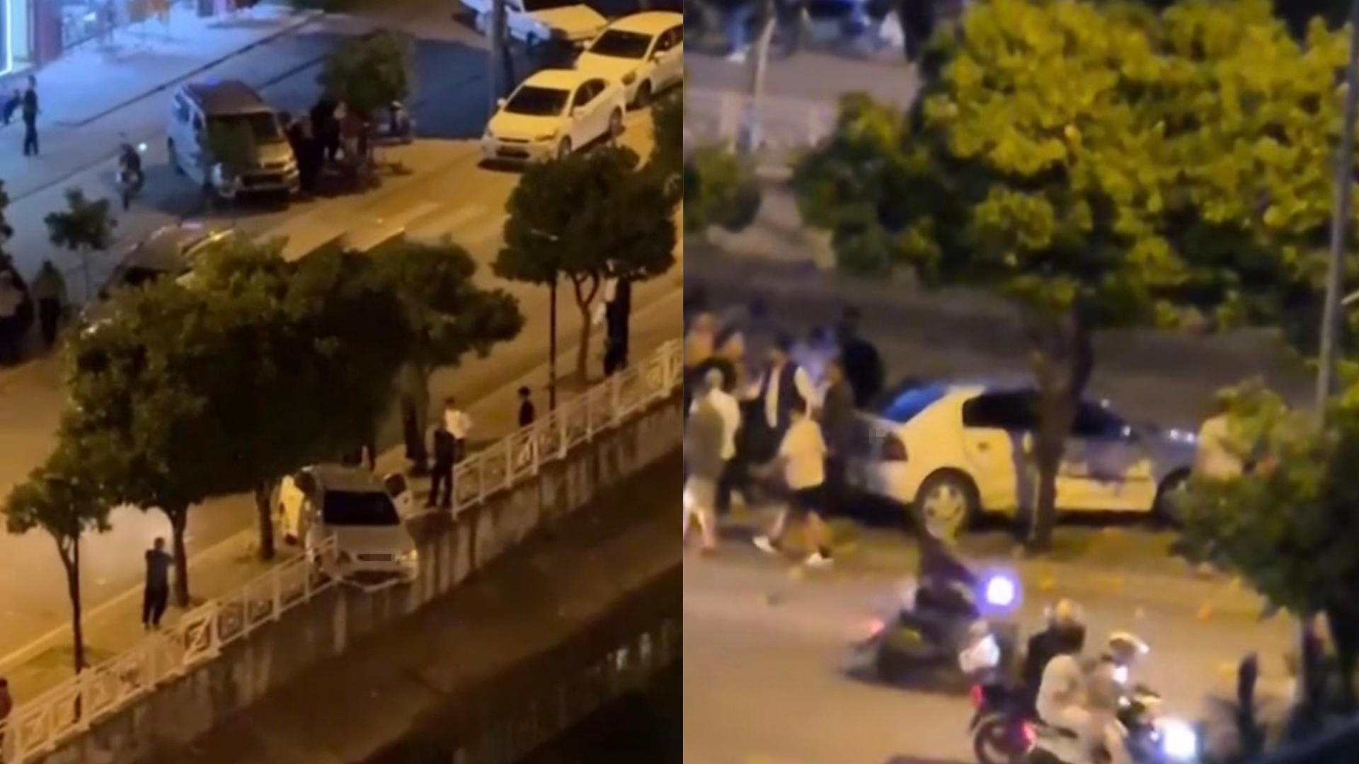 Adana’da kontrolden çıkan otomobil sulama kanalında asılı kaldı