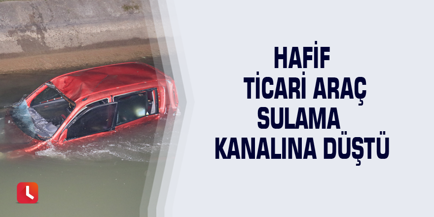 Hafif ticari araç sulama kanalına düştü