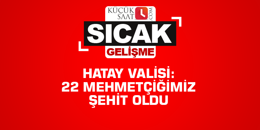 Hatay Valisi: 22 Mehmetçiğimiz şehit oldu