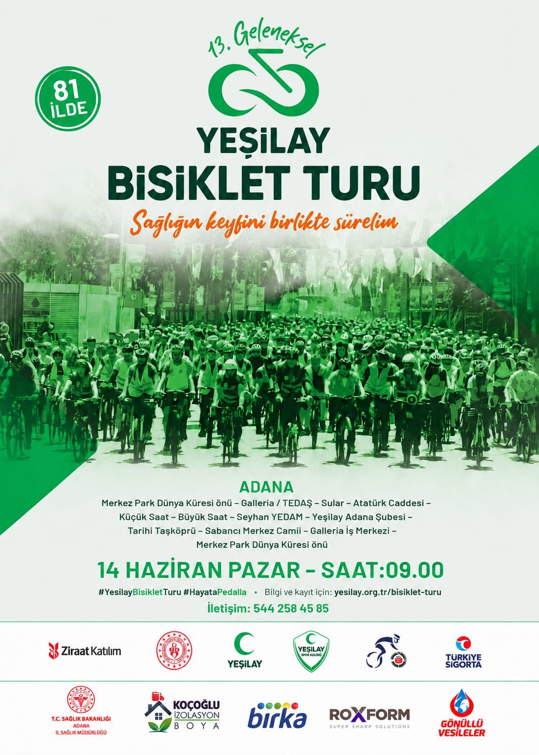 Adana’da Yeşilay Bisiklet Turu heyecanı yaşanacak