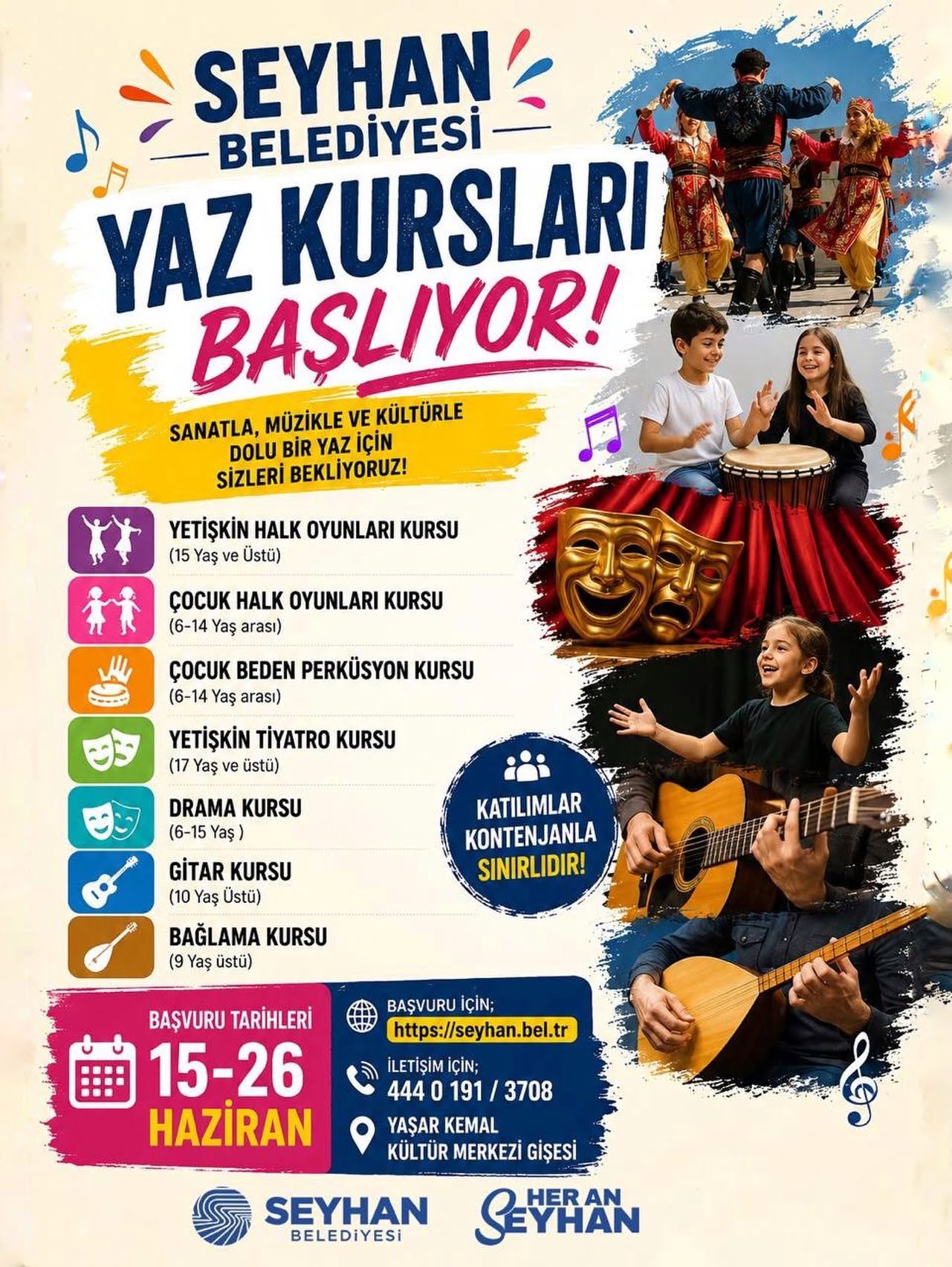 Seyhan Belediyesinin yaz kurslarına kayıtlar başladı