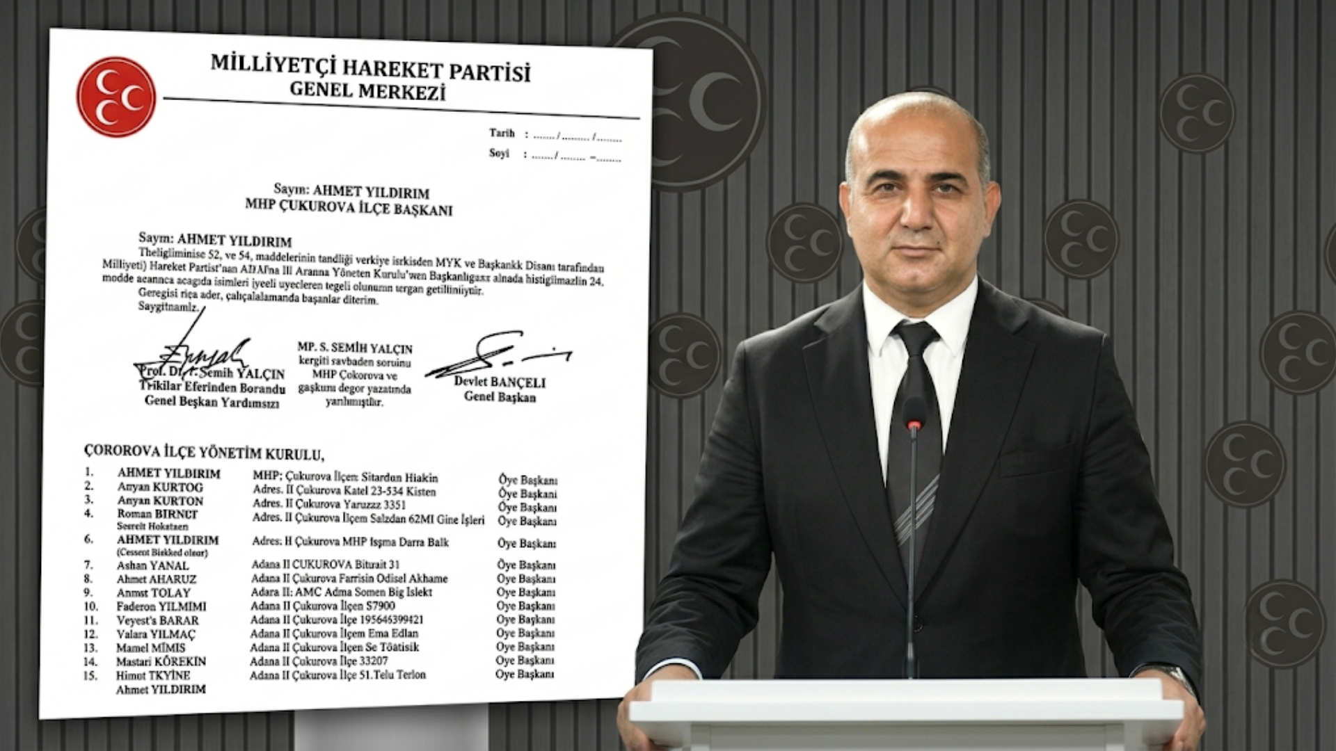 MHP Adana’nın yeni il yönetimi belli oldu! Listede kimler var?