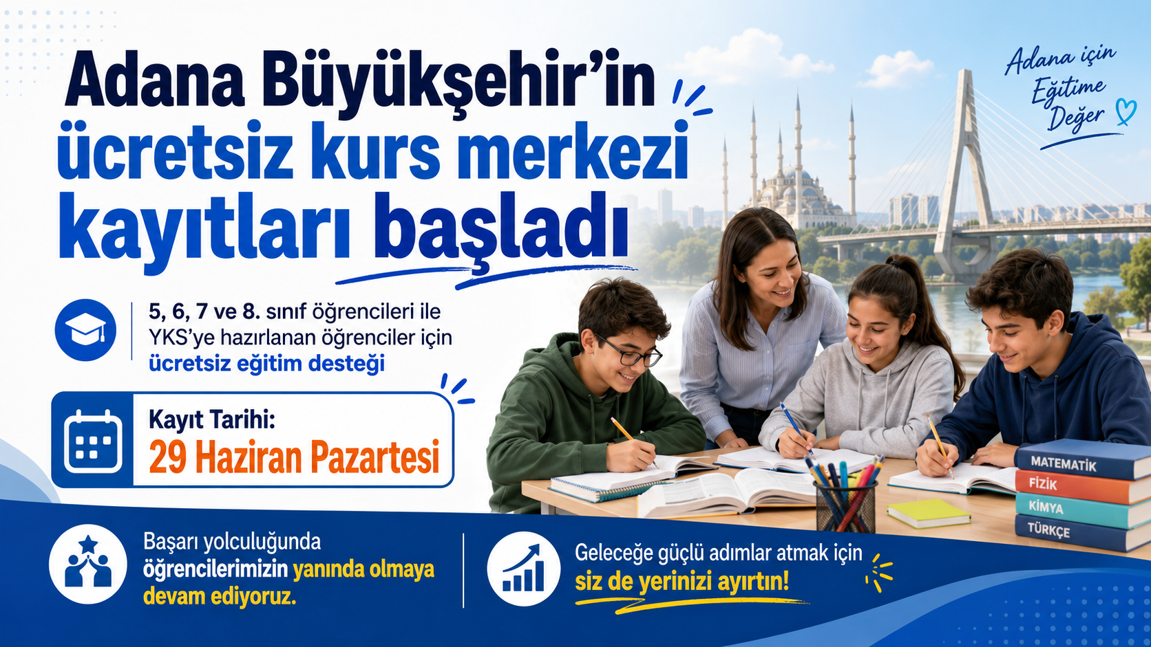 Adana Büyükşehir’in ücretsiz kurs merkezi kayıtları başladı