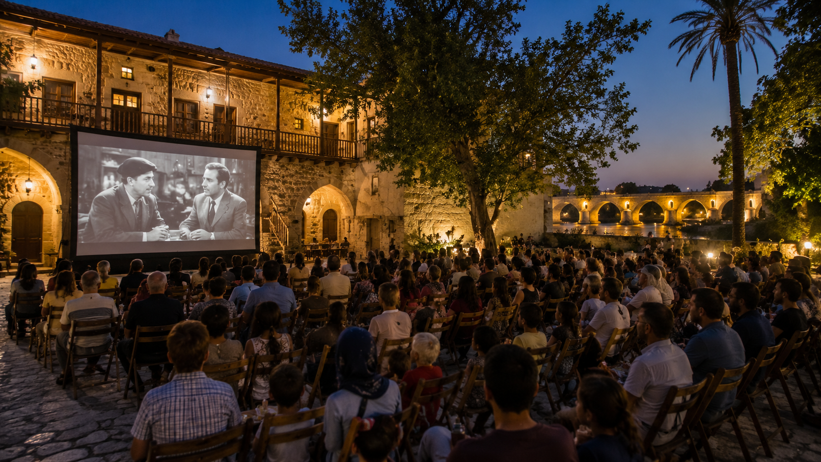 Adanalılar tarihi avluda sinema keyfi yaşayacak
