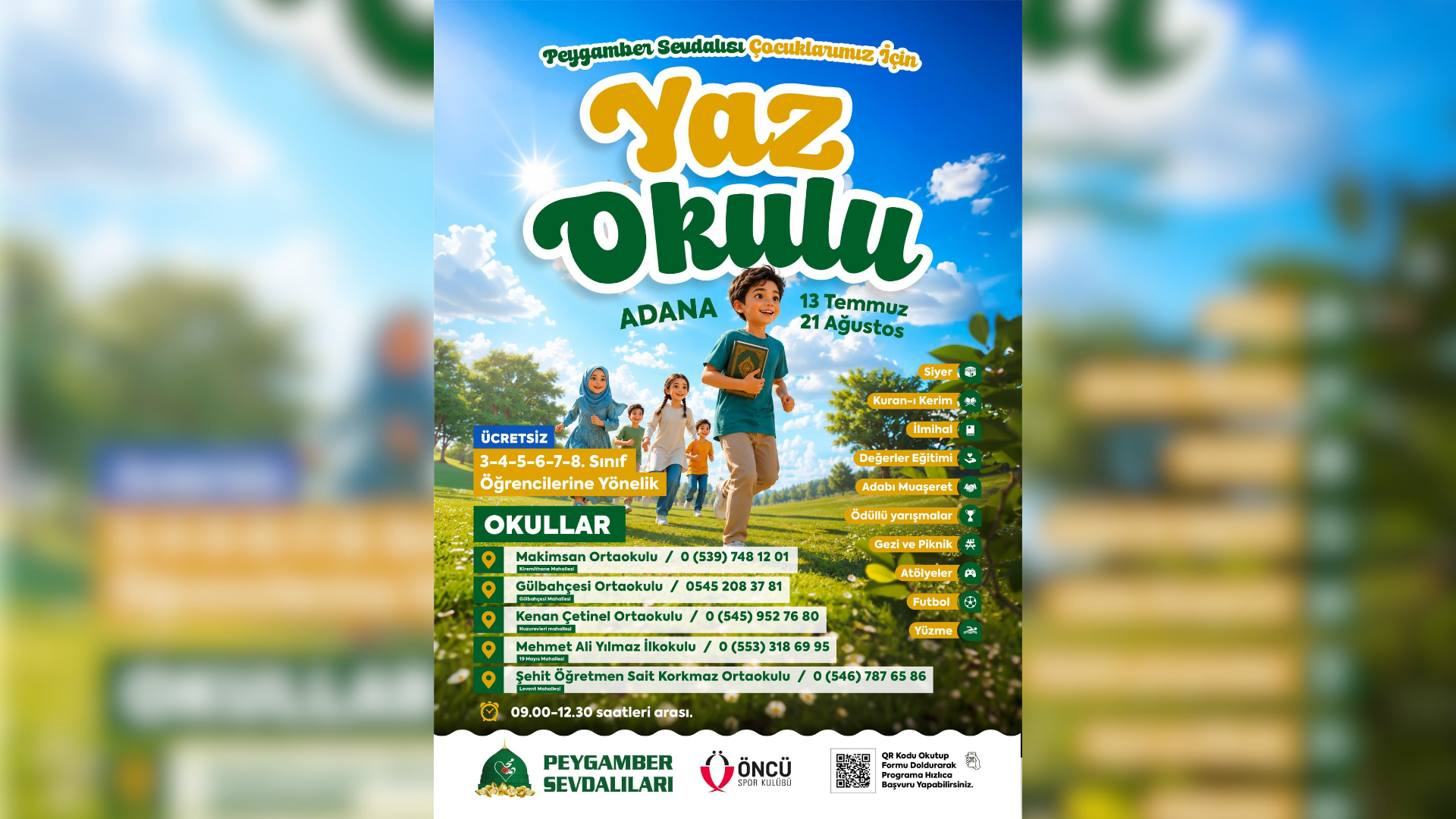 Peygamber Sevdalıları Vakfı'ndan Adana'da ücretsiz yaz okulu