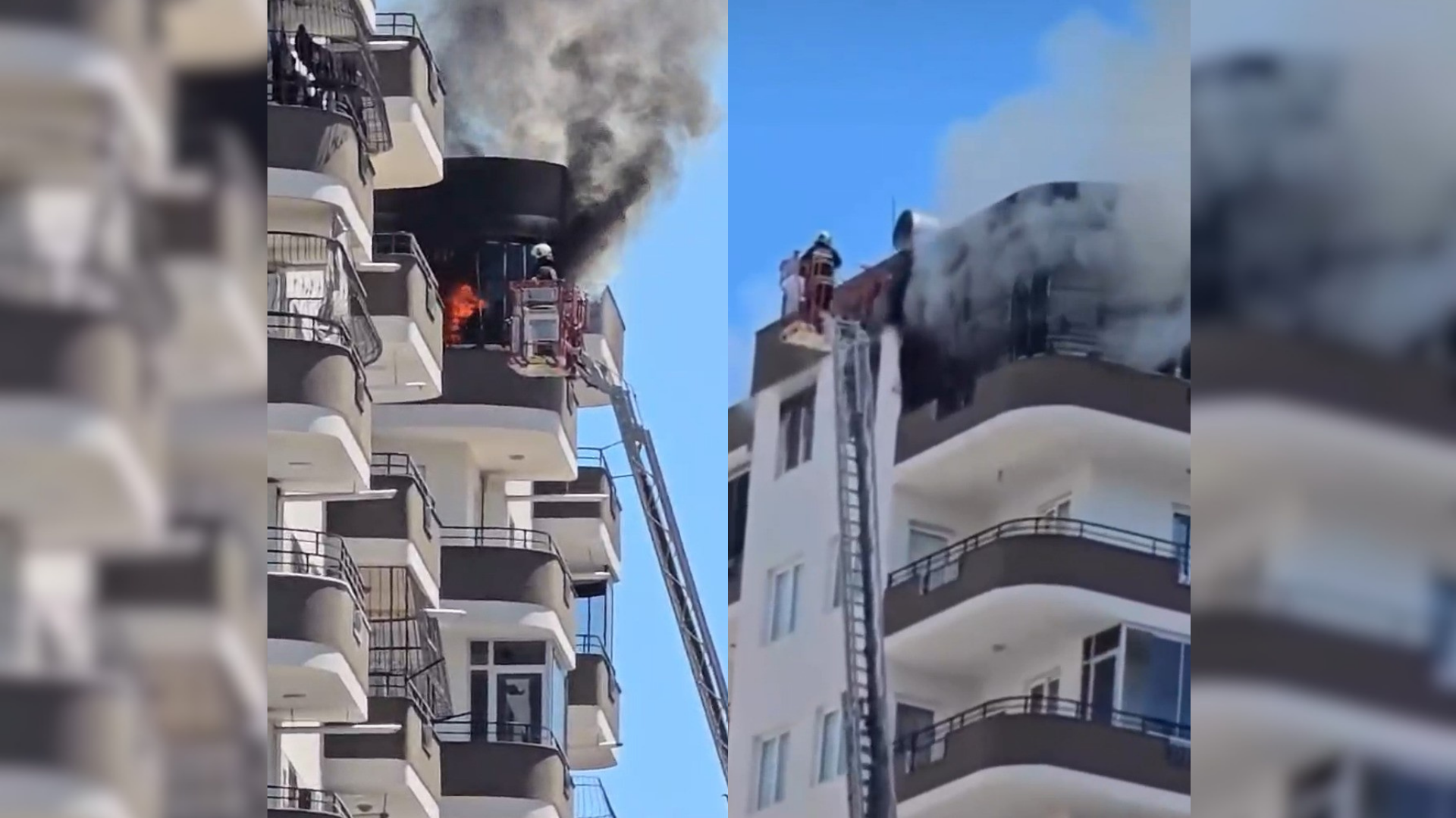 Gürselpaşa’da alevler binanın en üst katını sardı