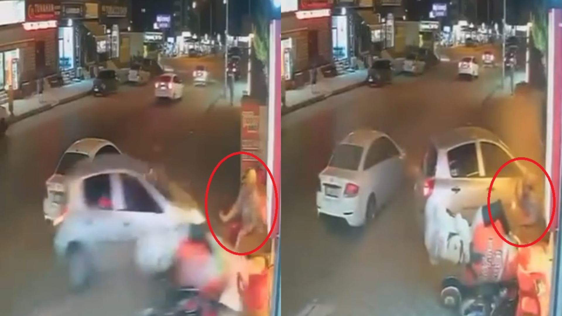 Sarıçam'da kontrolden çıkan otomobil iş yerine daldı; Yaşlı kadın kıl payı kurtuldu
