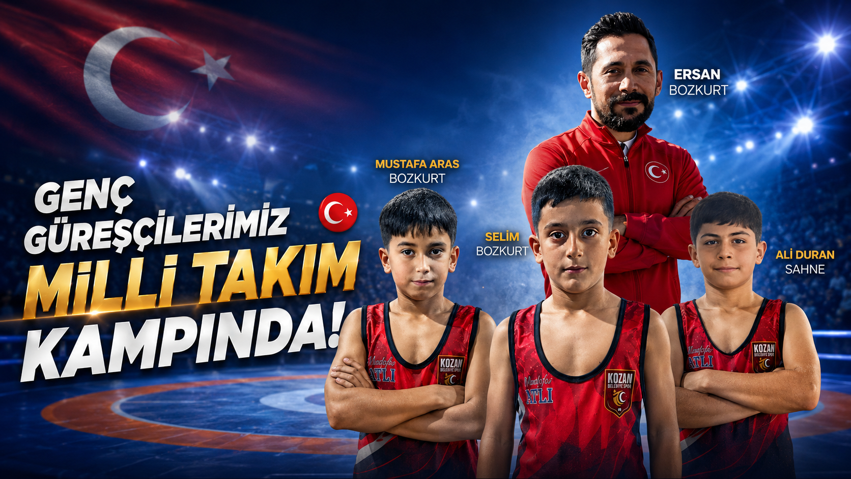 Kozan’da U11 gururu: 3 güreşçi milli takım kampına çağrıldı
