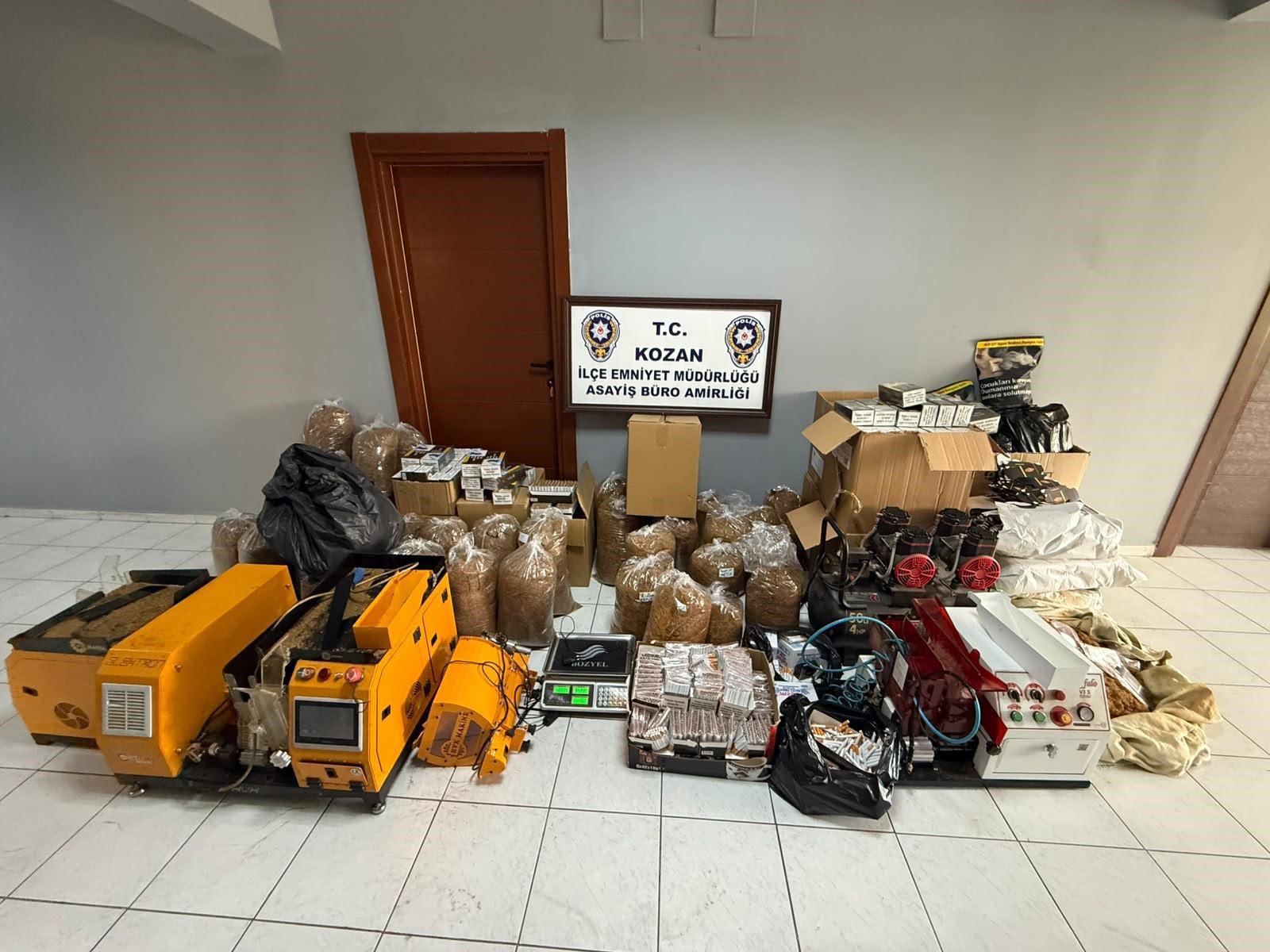 Kozan’da kaçak tütün operasyonu: 44 bin 300 doldurulmuş sigara ele geçirildi
