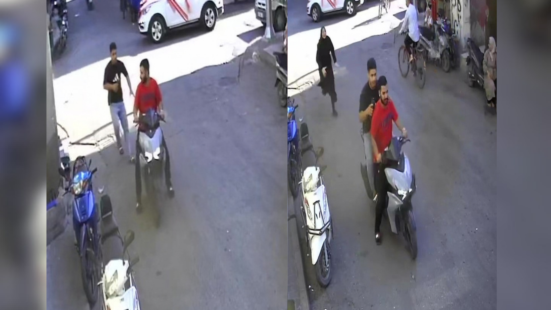 Çantası çalınan kadın, motorlu kapkaççıların peşinden koştu