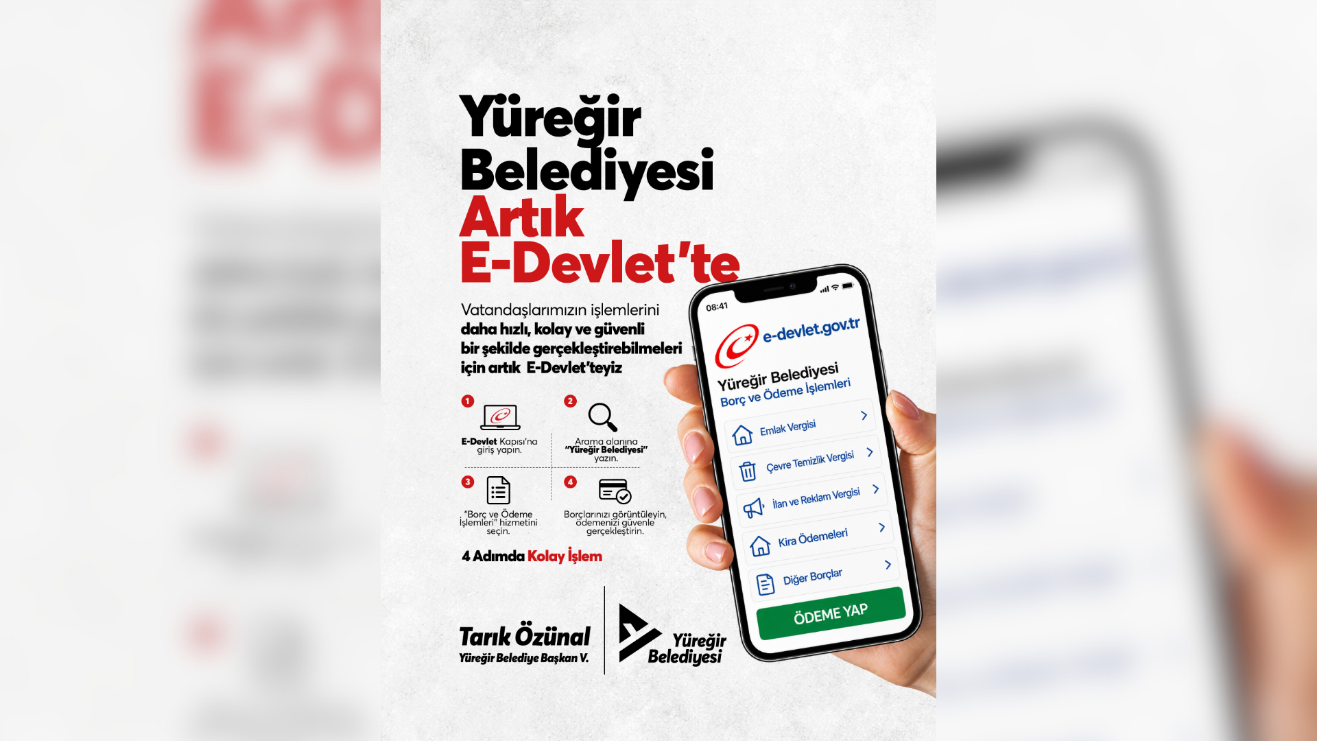 Yüreğir Belediyesi hizmetleri e-Devlet’e taşındı