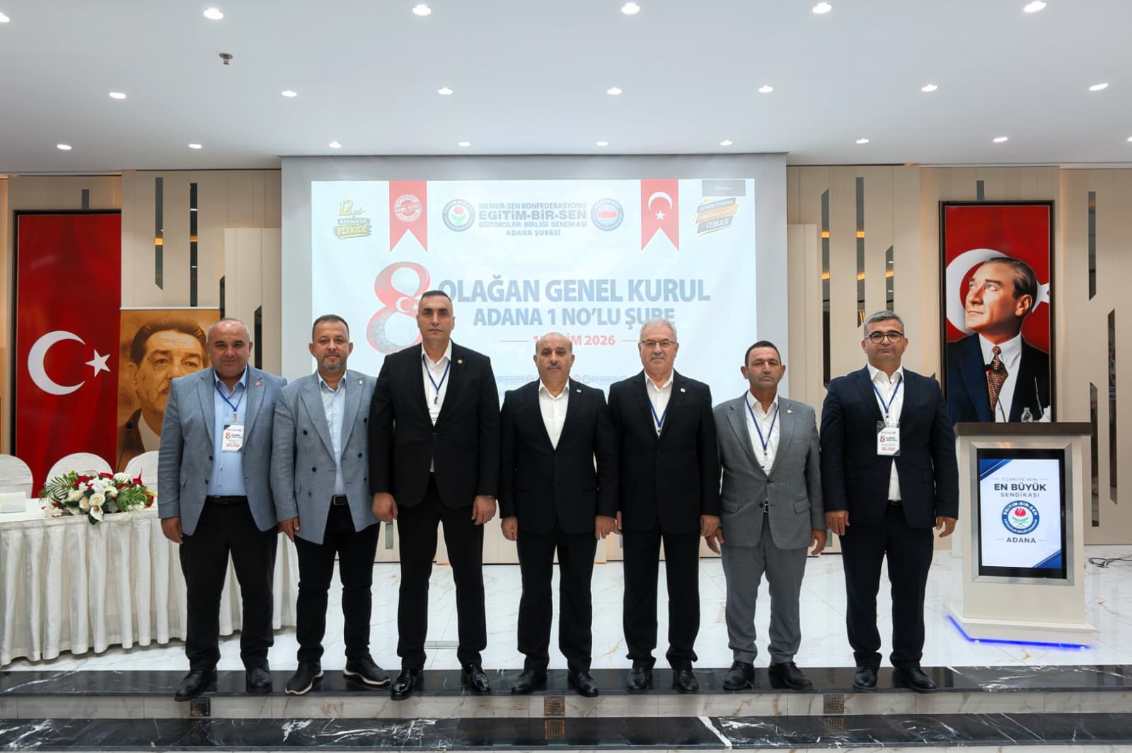 Eğitim-Bir-Sen Adana’da yeni yönetim mazbatasını aldı
