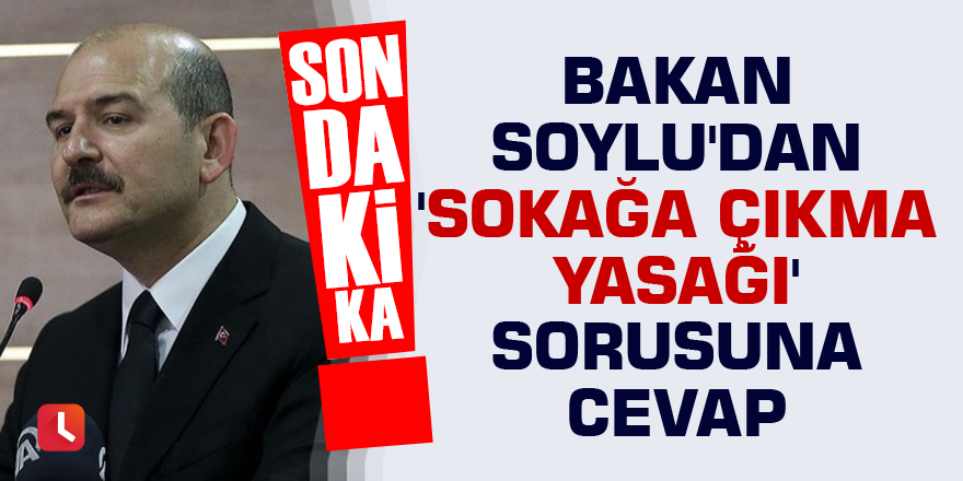 Bakan Soylu'dan 'sokağa çıkma yasağı' sorusuna cevap