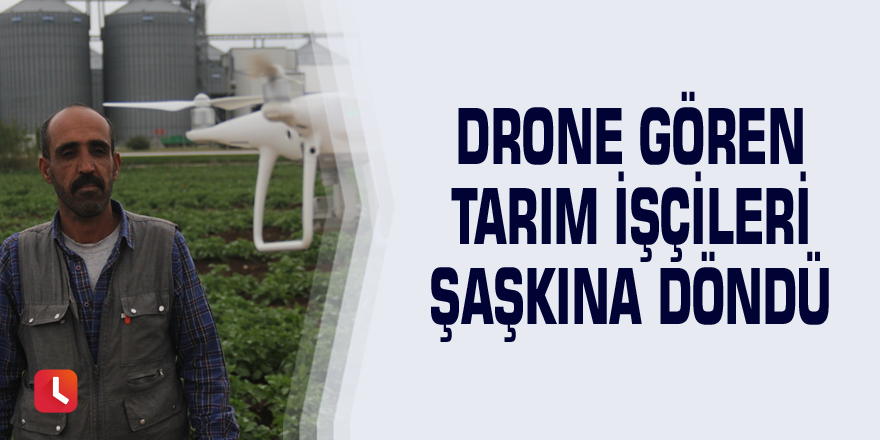 Drone gören tarım işçileri şaşkına döndü