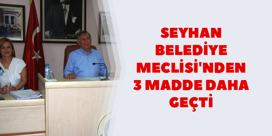 Seyhan Belediye Meclisi'nden 3 madde daha geçti