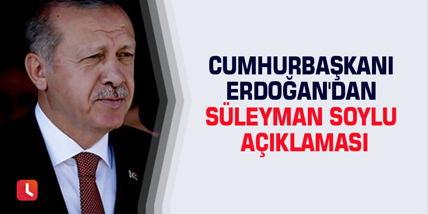 Cumhurbaşkanı Erdoğan'dan Süleyman Soylu açıklaması