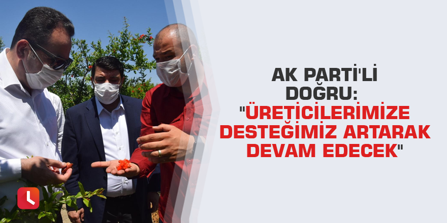 AK Parti'li Doğru: "Üreticilerimize desteğimiz artarak devam edecek"