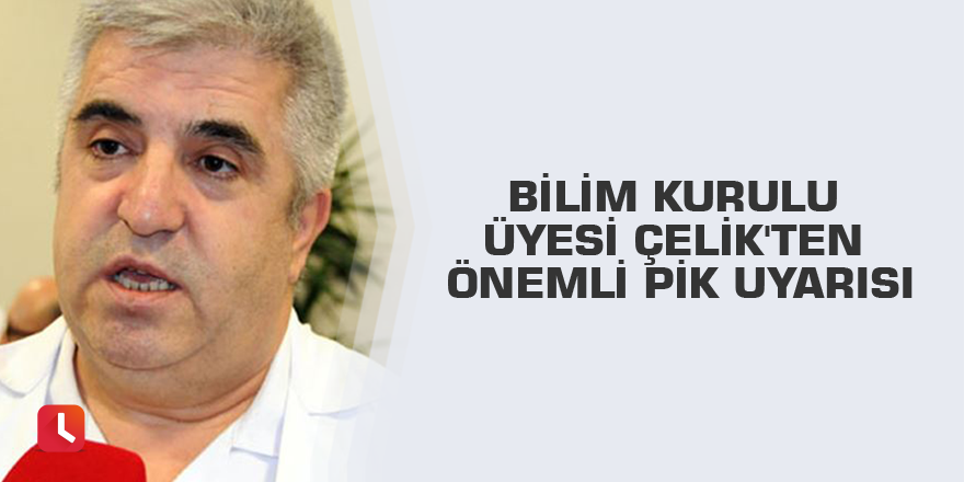 Bilim Kurulu Üyesi Çelik'ten önemli pik uyarısı