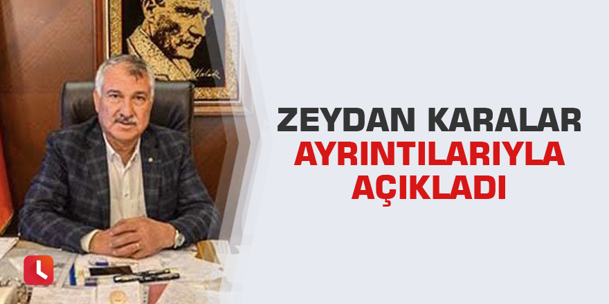 Zeydan karalar ayrıntılarıyla açıkladı