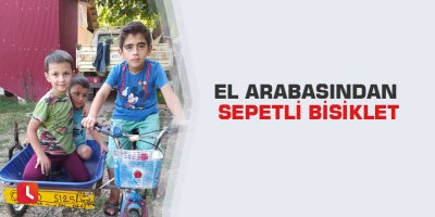 El arabasından sepetli bisiklet