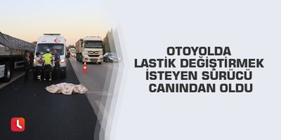 Otoyolda lastik değiştirmek isteyen sürücü canından oldu