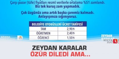 Zeydan karalar özür diledi ama...