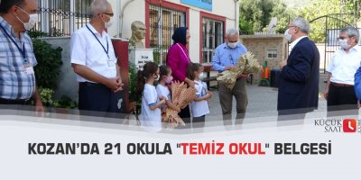 Kozan’da 21 okula "Temiz Okul" belgesi