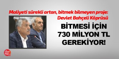 Maliyeti sürekli artan, bitmek bilmeyen köprü: Devlet Bahçeli