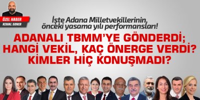 Adanalı TBMM'ye gönderdi; hangi vekil, kaç önerge verdi?