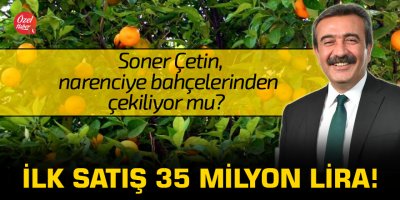 Soner Çetin, narenciye bahçelerinden çekiliyor mu? İlk satış 35 milyon lira!