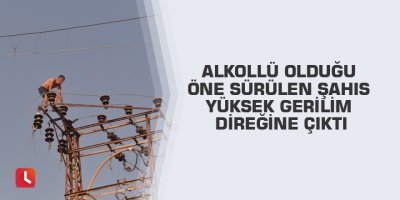 Alkollü olduğu öne sürülen şahıs yüksek gerilim direğine çıktı