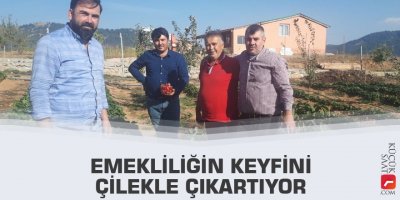 Emekliliğin keyfini çilekle çıkartıyor