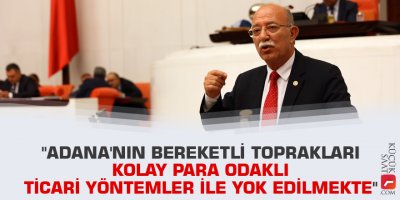 "Adana'nın bereketli toprakları kolay para odaklı ticari yöntemler ile yok edilmekte"