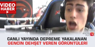 Canlı yayında depreme yakalanan gencin dehşet veren görüntüleri